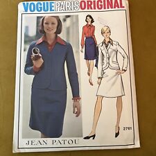 Rare 70s VOGUE PARIS ORIGINAL Sewing Pattern Laroche 2761 UNCUT Suit Shirt Sz 14 picture
