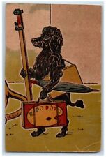 c1905 Anthropomorphic Dog With Paint Box Umbrella Unposted Antique Postcard picture