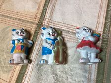 3 Vintage Musical Cat Figurines picture