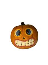 Vintage Gemmy Pumpkin Jack o Lantern Lighted Halloween Decoration 8” Works picture