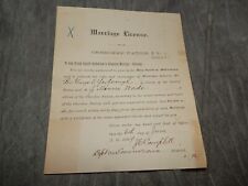 Original 1889 Cherokee Nation Marriage License picture