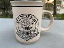 Rare Vintage Architectural Pentagon Building Coffee Mug Incised Gorgeous America picture