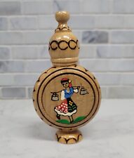 Vintage Bulgaria Wooden Perfume Bottle with Full Bottle of Perfume Inside picture