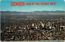 Denver Hub Scenic West Aerial View Colorado CO Postcard Cancel PM Clean WOB Note picture
