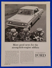 1963 FORD FAIRLANE VINTAGE ORIGINAL PRINT AD EARLY AMERICAN MUSCLE CAR V-8 POWER picture
