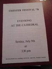Chester Festival '78, Evensong at the Cathedral (Service sheet) picture