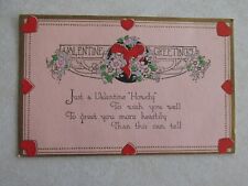 PP98 Vintage Greeting Card Valentine Valentines hearts picture