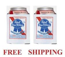 PABST BLUE RIBBON PBR 2 BEER CAN COOLERS KOOZIE COOLIE HUGGIE COOZIE NEW picture