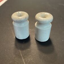 2- Vintage White Ceramic Porcelain Electrical Insulator picture