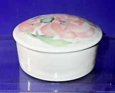 Limoges Bone China Round Trinket Box wit Floral Lid for Anais France Vintage Vtg picture