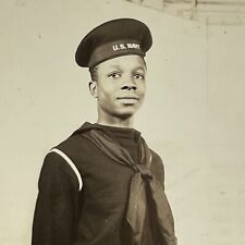 Vintage RPPC Postcard  Black African American Man US Navy Sailor ID Buckingham picture