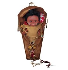 Vintage Vinyl Native American Baby Doll in Cradle Board Beaded picture