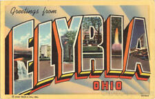 Greetings From Elyria,OH Lorain County Large Letter Ohio The Lorain Novelty Co. picture