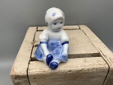 Vintage “Zsolnay” Made In Hungary, Young Girl Blue & White Figurine picture