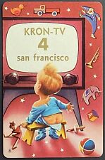 KRON TV 4 San Francisco California Vintage Single Swap Playing Card 5 Clubs picture