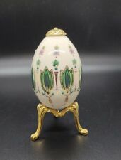 1994 Lenox China Treasures Collection Jeweled Emerald Green Gold Egg Stand ~Mint picture