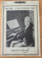 Vintage Mozart Calendar 1956 (Peters Edition) Excellent Condition picture