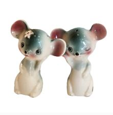 Vintage Anthropomorphic Mr&Mrs Mouse Salt And Pepper Set Japan picture