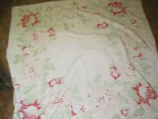 VTG 1950S PEONY FLORAL COTTON TABLECLOTH 55X55