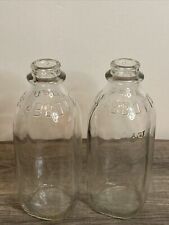 Vintage Embossed One Quart Abbotts  Milk Bottles (Lot Of 2). picture
