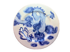 Chinose Dragon NLI C 1980 Plate Grey Blue Creamy White Set Of 5 picture