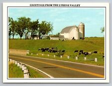 Greetings From The Lykens Valley Wisconsin Vintage Unposted Postcard Farm picture