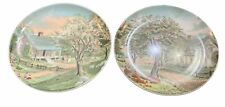 Four Seasons Currier and Ives 6 1/2 Plates Set Of 2 Spring Autumn picture