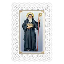 Elegant Lace Holy Card Saint Benedict Prayer Size 2.75 x 4.25 in Lot of 25 picture