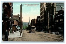 c1910's Franklin Street Looking North Trolley Johnstown Pennsylvania PA Postcard picture