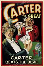 Carter Beats the Devil Poker Classic Magic Show Poster Print - 16x24 picture
