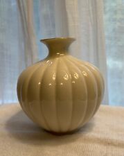 Vintage Lenox Sweet Briar Small Round Ribbed Bud Vase Gold Trim Made In USA 5” picture