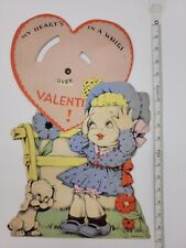 Antique Valentine Mechanical Wheel Card Kitschy Vintage USA Puppy picture