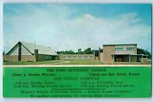 Beloit Kansas KS Postcard The First Methodist Church Exterior c1960's Vintage picture