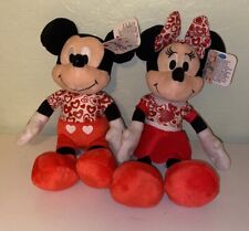 New ~ Disney Mickie and Minnie Mouse Valentine Hearts Red White Mini Plush picture
