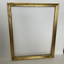 Vtg FIne Wood/Gesso Gold Frame 16.5” X 20.5”Fits 14.75 X18.5” Bright Gold 1.5”W picture