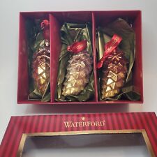 Waterford Pine Cone Ornaments Set of 3  Glitter Accents Holiday Heirlooms Boxed  picture