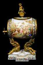 19thC Viennese/Austrian Enamel Inkwell/Perfume Casket Barrel Form With Spout picture
