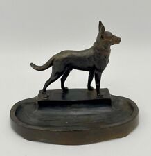 Vintage AC Rehberger Chicago Metal German Shephard Dog Paperweight Ashtray? picture