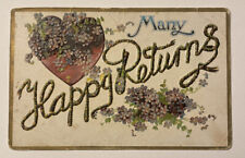 Vintage Postcard, Large Letters, Many Happy Returns picture
