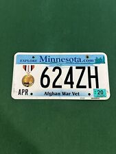 Hard To Find Minnesota Afghan War Vet.  Veteran License Plate. Used And Expired picture