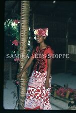 1973 Slide Polynesian Cultural Center Girl In Native Dress Oahu Hawaii #4608 picture