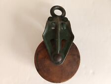 Antique/Vintage Refurbished Cast Iron & Wood Barn Pulley #14 picture