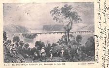 THE FIRST BRIDGE COLUMBIA PENNSYLVANIA DESTROYED BY ICE 1832 DPO POSTCARD 1906 picture