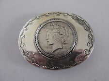 1928 Peace Dollar Sterling Silver Belt Buckle picture