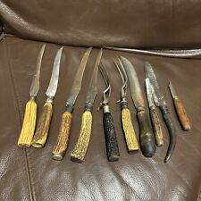 Knife Lot Carbon Steel Old Vintage Pieces Sterling picture