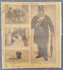 ORIGINAL NEWSPAPER SINGLE SHEET DEATH OF MR PAUL KRUGER SOUTH AFRICA PRESIDENT picture