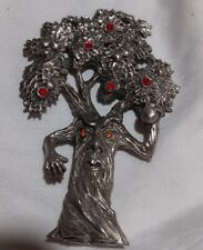 Comstock pewter figurine Wizard of Oz angry spooky apple tree w/ red jewels picture