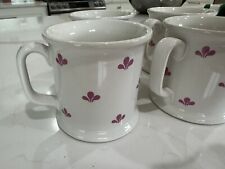 Vintage RARE Lauffer Japan MUGS, Set Of Four Pink And White Design picture