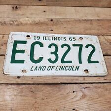 1965 EC 3272 Illinois Vehicle License Plate Land Of Lincoln Embossed Expired picture