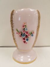 Vintage Lefton Floral Pink & Gold Hand Painted Vase - 7
